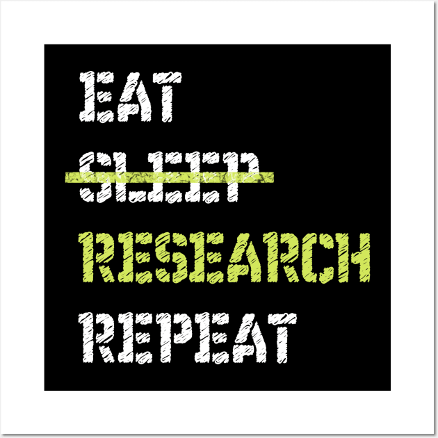 Eat Sleep Research Repeat College Wall Art by TriHarder12